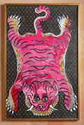 Magenta Tiger — Hand-painted Original on Papyrus