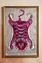 Crimson Tiger — Hand-painted Original on Papyrus