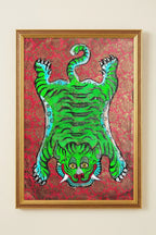 Emerald Tiger — Hand-painted Original on Papyrus