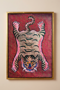 Coral Tiger — Hand-painted Original on Papyrus