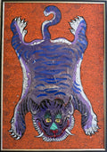 Violet Tiger — Hand-painted Original on Papyrus